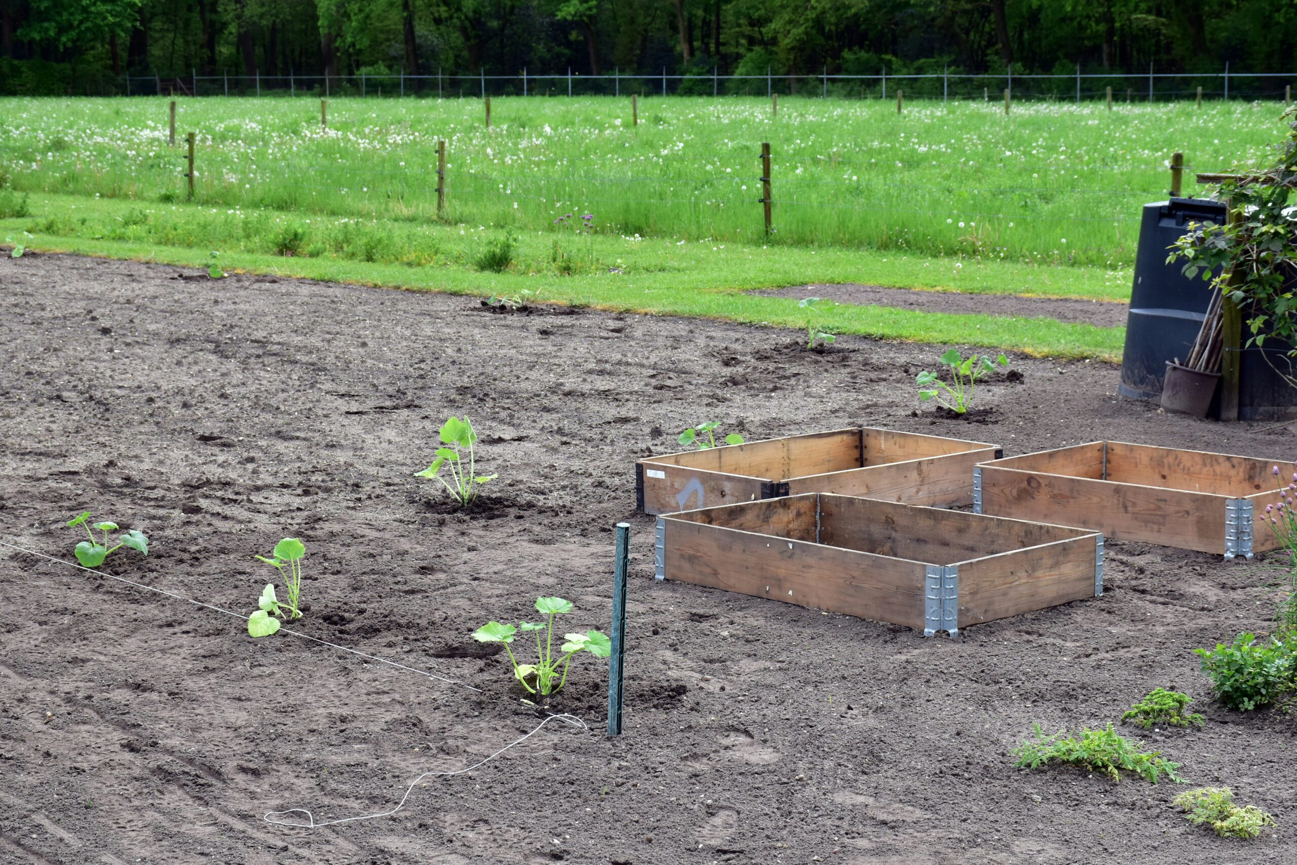 a group of wooden boxes sitting on top of a dirt field